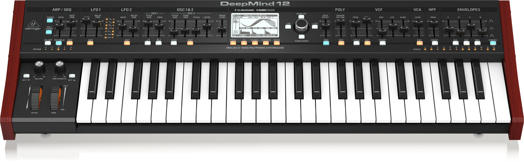 Behringer DEEPMIND 12 True Analog 12-Voice Polyphonic Synthesizer with 4 FX Engines, 2 OSCs and LFOs per Voice, 3 ADSR Generators, 8 Channel Modulation Matrix, 32-Step Control Sequencer, Tablet Remote Control and Built-In Wifi