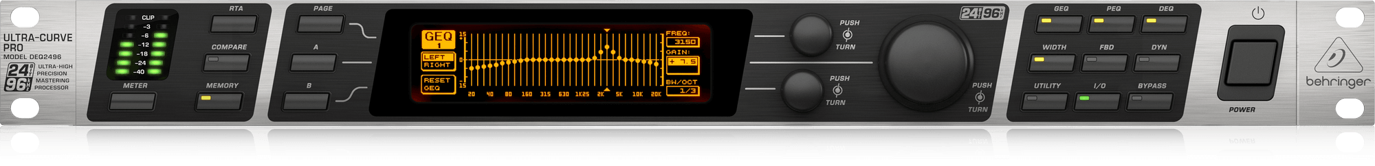 Behringer DEQ2496 Ultra-High Precision 24-Bit/96 kHz Equalizer, Analyzer