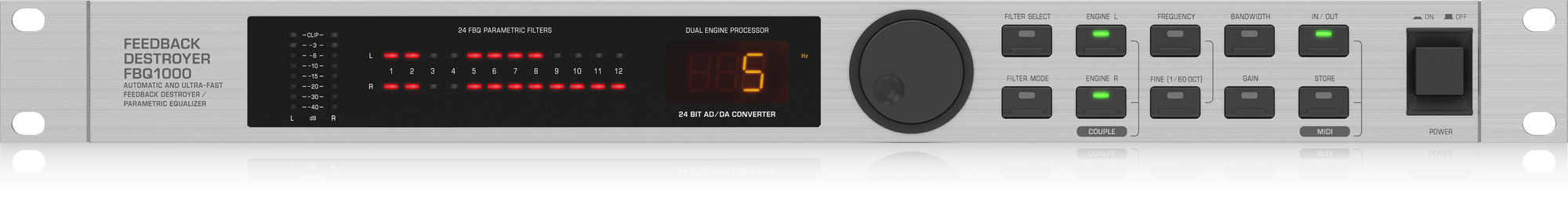 Behringer FBQ1000 Automatic and Ultra-Fast Feedback Destroyer/Parametric EQ with 24 FBQ Filters