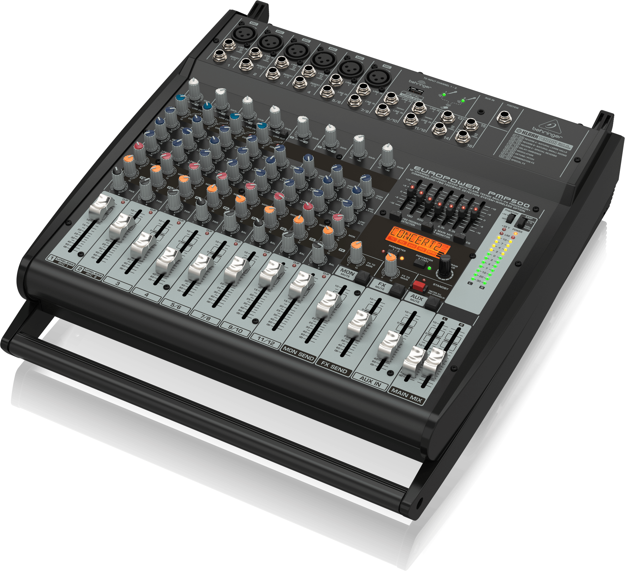 Behringer PMP500 500 Watt 12 Channel Powered Mixer with Klark Teknik