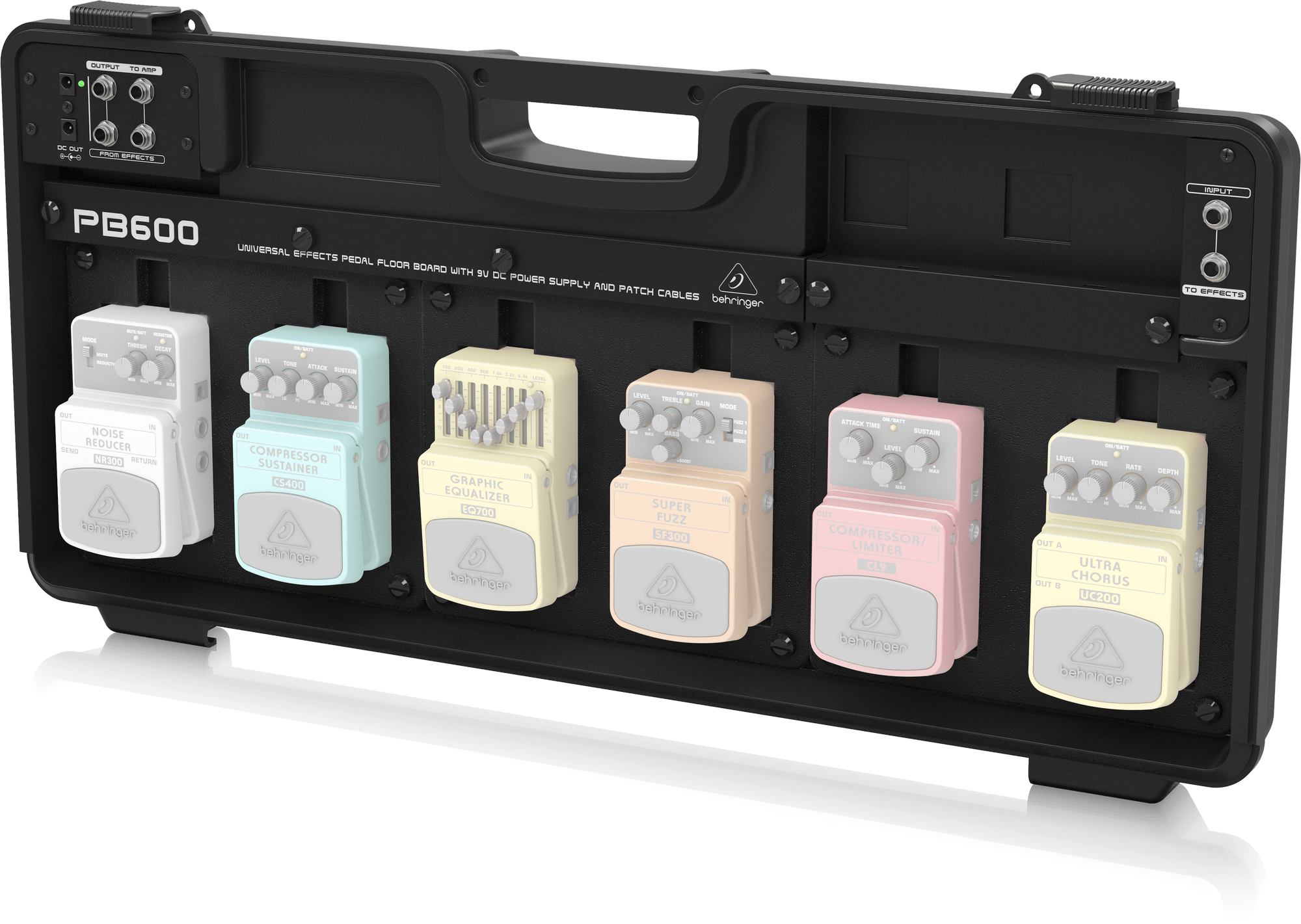 Behringer PB600 Universal Effects Pedal Floor Board with 9 V DC Power