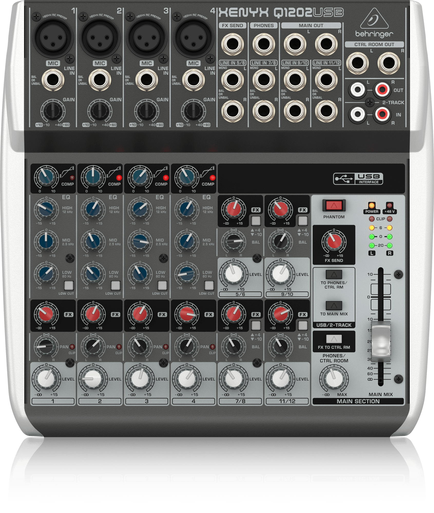 Behringer Q1202USB Premium 12-Input 2-Bus Mixer with XENYX Mic Preamps