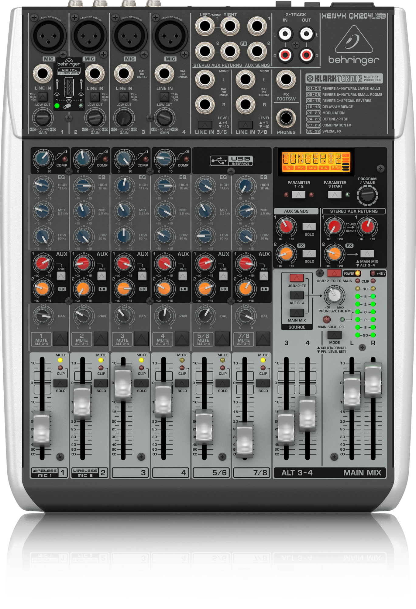 Behringer QX1204USB Premium 12-Input 2/2-Bus Mixer with XENYX Mic Preamps