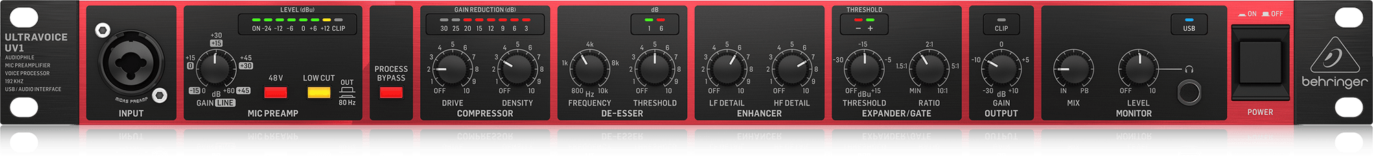 Behringer UV1 Audiophile Mic Preamplifier, Voice Processor and 192 kHz USB Audio