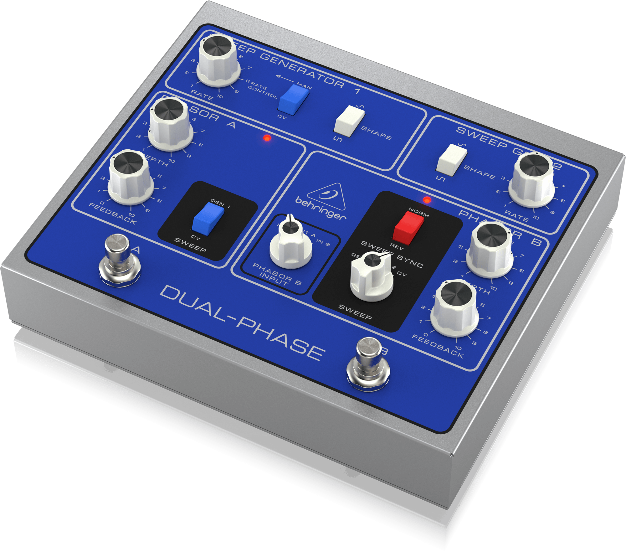 Behringer DUALPHASE Authentic Dual Analog Phase Shifter with 12 Opto