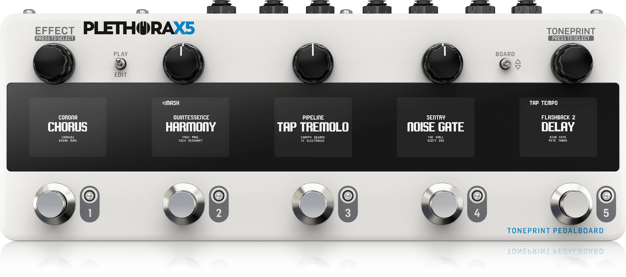 TC Electronic PLETHORA X5 TonePrint Pedal Board Loaded with all Your Favorite FX and 5 MASH Footswitches