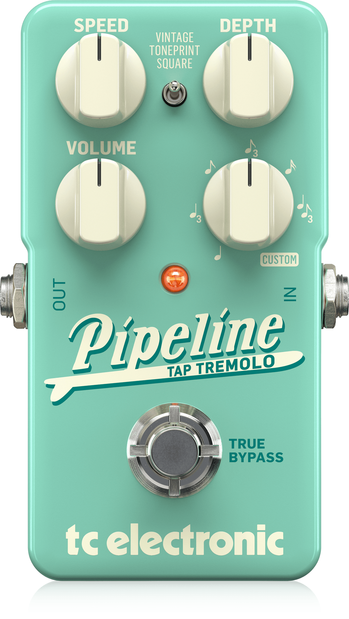 TC Electronic PIPELINE TAP TREMOLO Ingenious Tap Tempo Tremolo with Sequencer, Subdivisions and TonePrints* for Both Vintage and Adventurous Tremolo Sounds